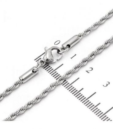 Цепочка родий плетение «Корда» 0,2 / 44 см