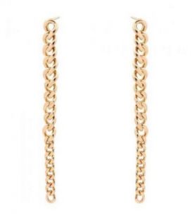 Серьги-цепи "Донна" лимонная позолота