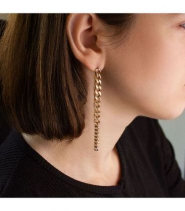 Сережки-ланцюги "Донна" лимонна позолота