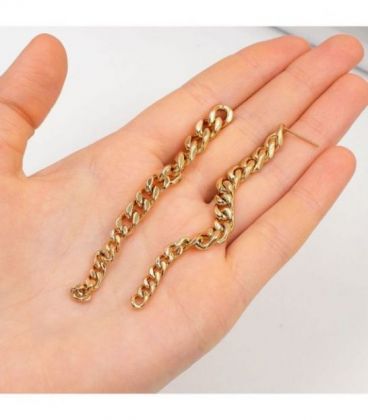 Серьги-цепи "Донна" лимонная позолота