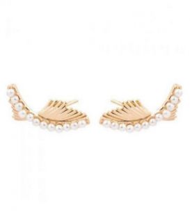 Серьги "Жемчужная ветвь" лимонная позолота