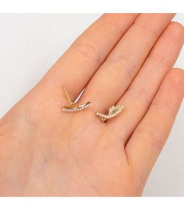 Серьги "Жемчужная ветвь" лимонная позолота