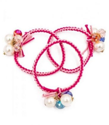 Резинка "Косичка" с жемчугом и чешским хрусталём