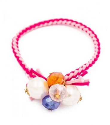 Гумка "Косичка" з перлами та чеським кришталем