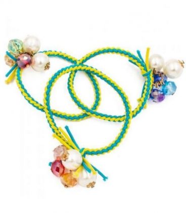 Гумка "Косичка" з перлами та чеським кришталем