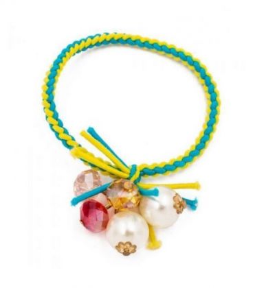 Резинка "Косичка" с жемчугом и чешским хрусталём