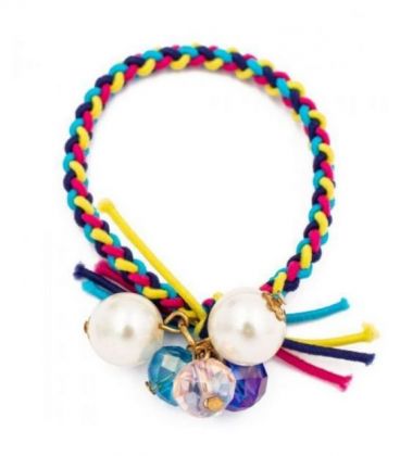 Гумка "Косичка" з перлами та чеським кришталем