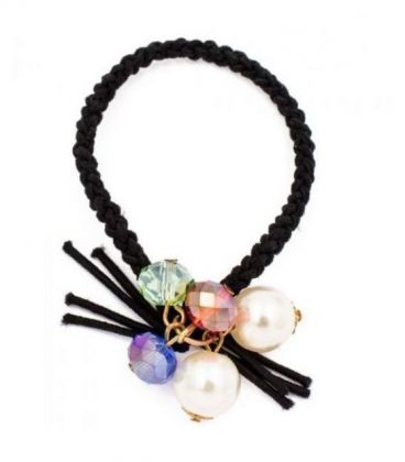 Гумка "Косичка" з перлами та чеським кришталем