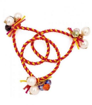 Резинка "Косичка" с жемчугом и чешским хрусталём