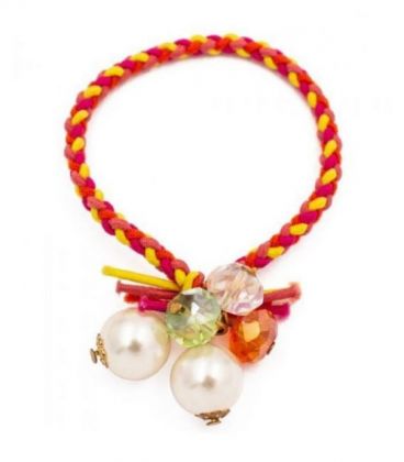 Гумка "Косичка" з перлами та чеським кришталем