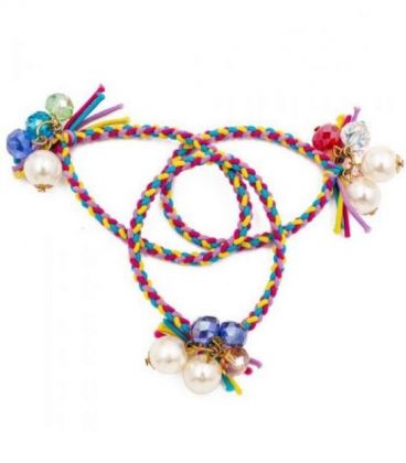 Резинка "Косичка" с жемчугом и чешским хрусталём