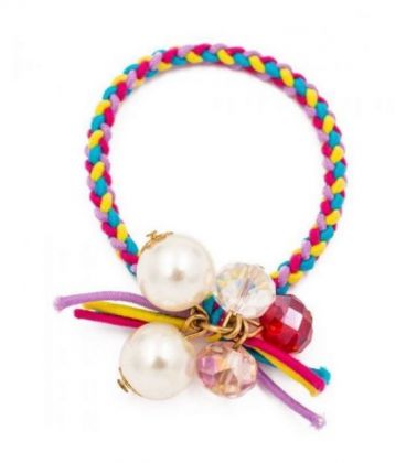 Резинка "Косичка" с жемчугом и чешским хрусталём