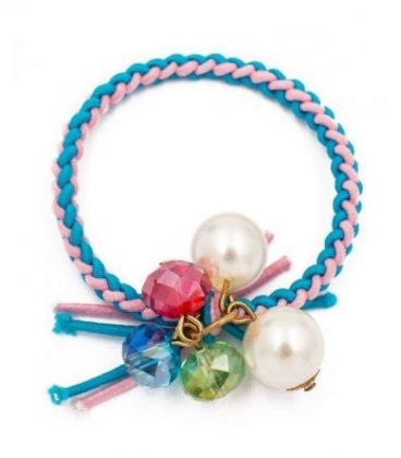 Гумка "Косичка" з перлами та чеським кришталем