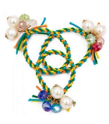 Гумка "Косичка" з перлами та чеським кришталем