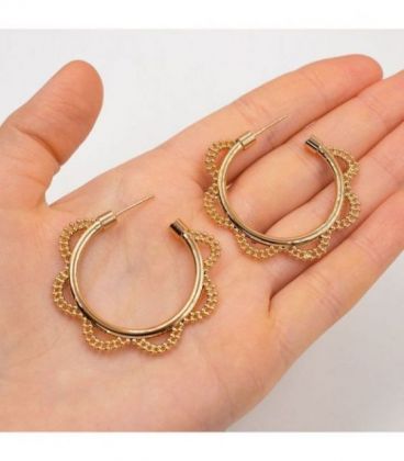 Сережки (гвоздики) "Ромашка" лимонна позолота