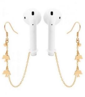 Сережки-держатели для наушников airpods, лимонная позолота с застежкой крючок