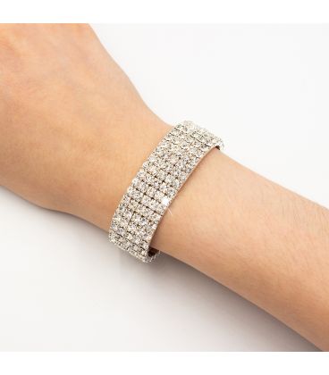 Браслет 5 рядів білі стрази