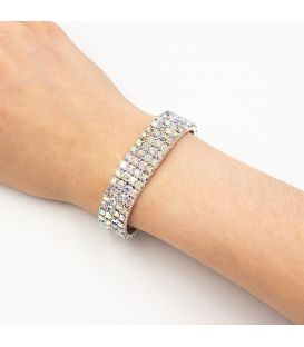 Браслет 4 ряди, хамелеонові стрази