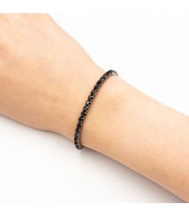 Браслет 1 ряд, черные стразы