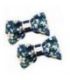 Заколки-боковые пара 5 см "Бантик с металлической пряжкой"