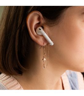 Сережки-тримачі для навушників airpods, лимонна позолота із застібкою гачок