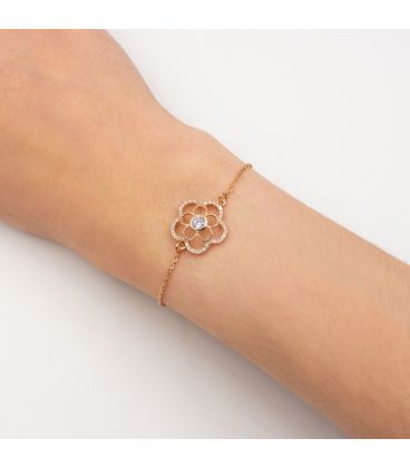 Браслет позолоченный Цветок на цепочке
