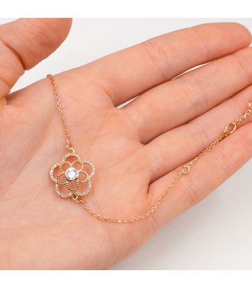 Браслет позолочений Квітка на ланцюжку
