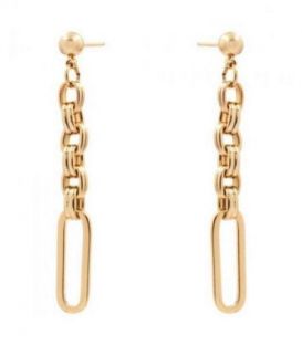 Сережки-гвоздики, підвіски, лимонна позолота «Ланцюга»