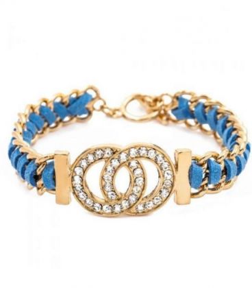 Браслет ланцюжок із замшевими вплітаннями