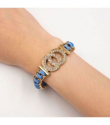 Браслет ланцюжок із замшевими вплітаннями