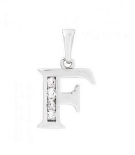 Подвеска "Буква F" родиум