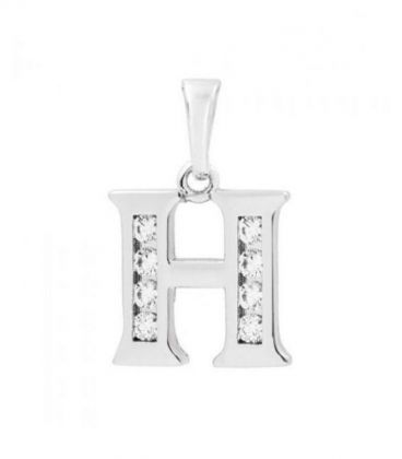 Подвеска "Буква H" родиум