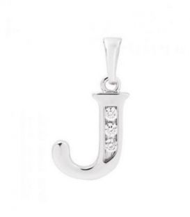 Подвеска "Буква J" родиум