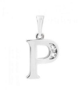 Подвеска "Буква P" родиум