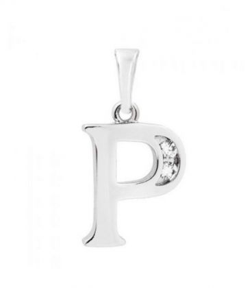 Подвеска "Буква P" родиум