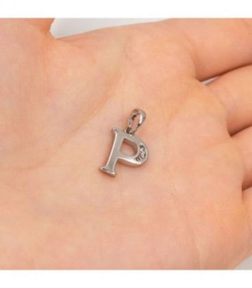 Подвеска "Буква P" родиум