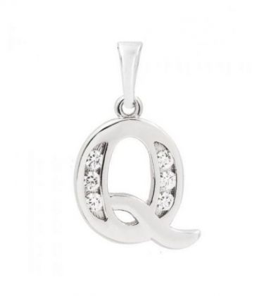 Подвеска "Буква Q" родиум