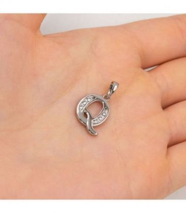 Подвеска "Буква Q" родиум