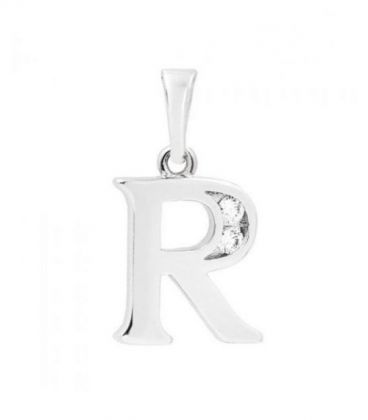 Подвеска "Буква R" родиум