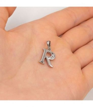 Подвеска "Буква R" родиум