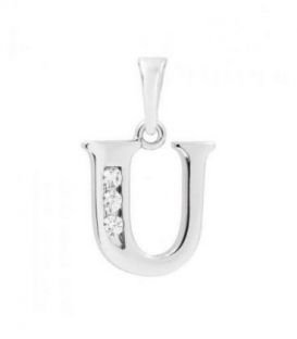Подвеска "Буква U" родиум