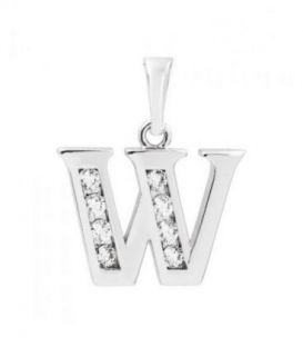 Подвеска "Буква W" родиум