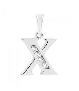 Подвеска "Буква X" родиум