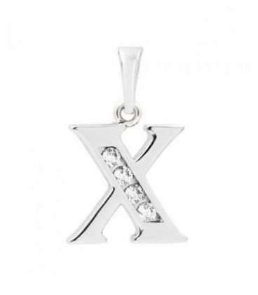 Подвеска "Буква X" родиум