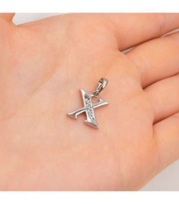 Подвеска "Буква X" родиум