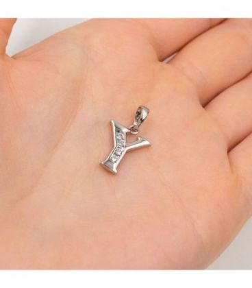 Подвеска "Буква Y" родиум