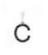 Подвеска "Буква C" чёрные цирконы родиум