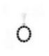 Подвеска "Буква O" чёрные цирконы родиум