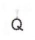 Подвеска "Буква Q" чёрные цирконы родиум