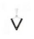 Подвеска "Буква V" чёрные цирконы родиум